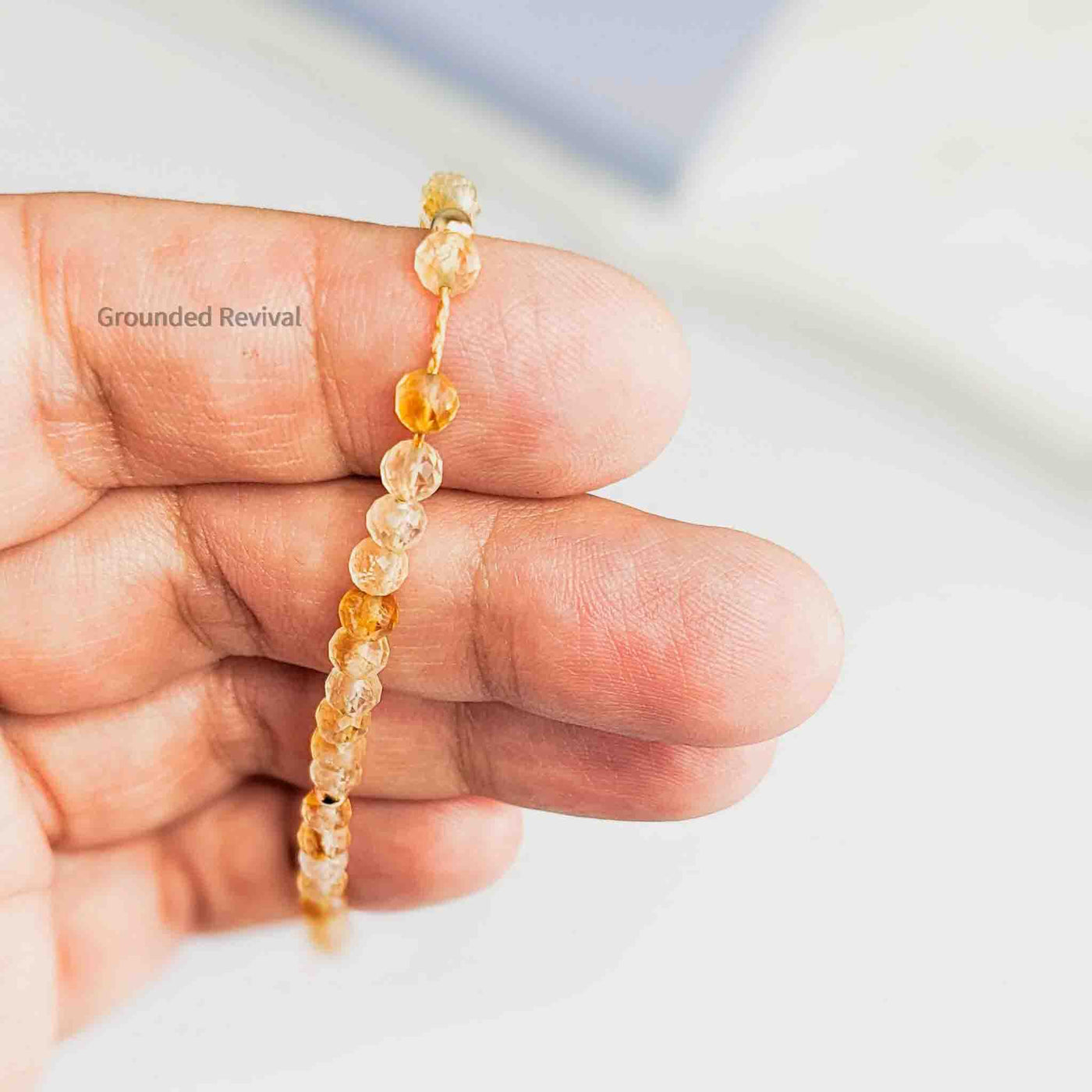 Citrine Tassel Tasbih Bracelet | Women's Misbaha - 33 Beads, 4mm