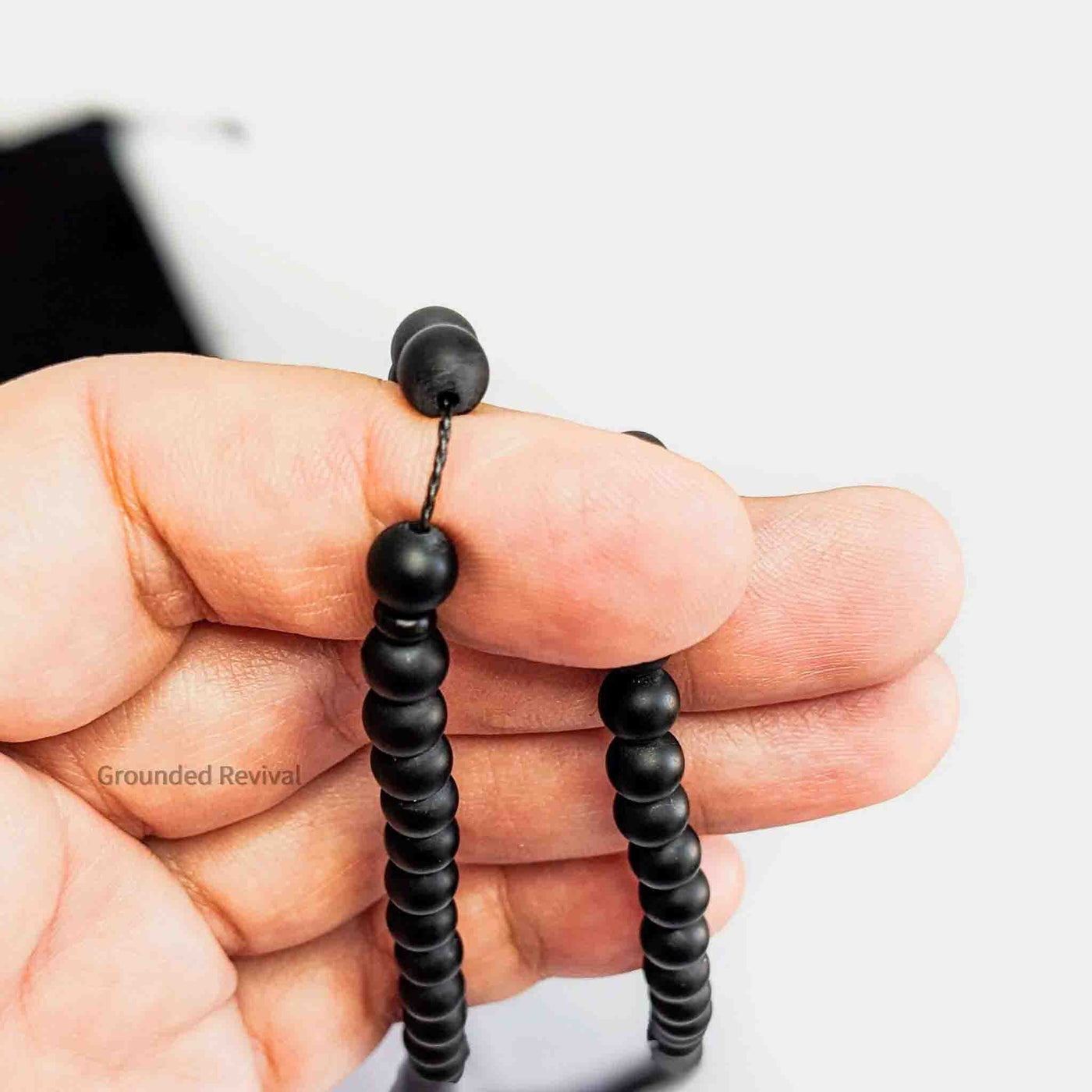 Black Onyx Tasbih Bracelet | Men's Misbaha Wrap - 99 Beads, 6mm