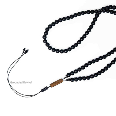 Black Onyx Tasbih Bracelet | Men's Misbaha Wrap - 99 Beads, 6mm