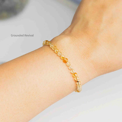 Citrine Tassel Tasbih Bracelet | Women's Misbaha - 33 Beads, 4mm