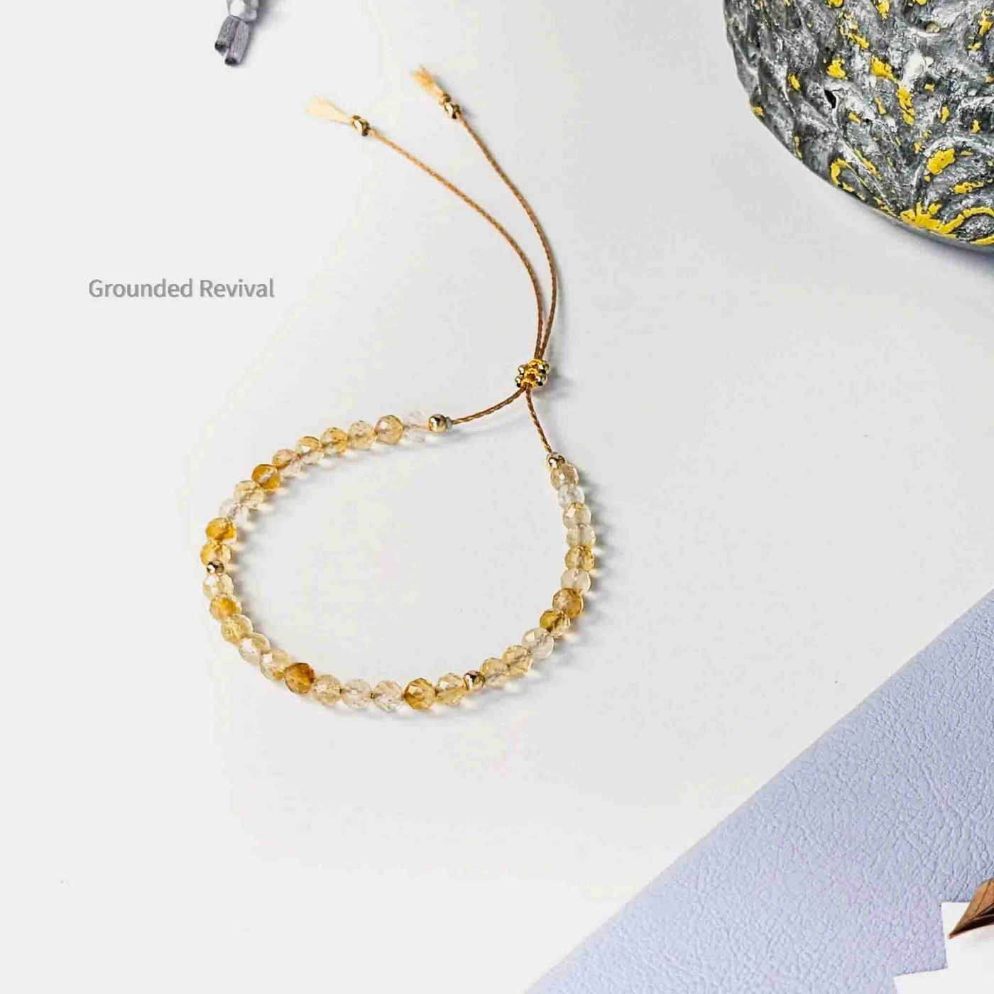 Citrine Tassel Tasbih Bracelet | Women's Misbaha - 33 Beads, 4mm