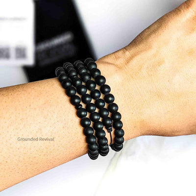 Black Onyx Tasbih Bracelet | Men's Misbaha Wrap - 99 Beads, 6mm