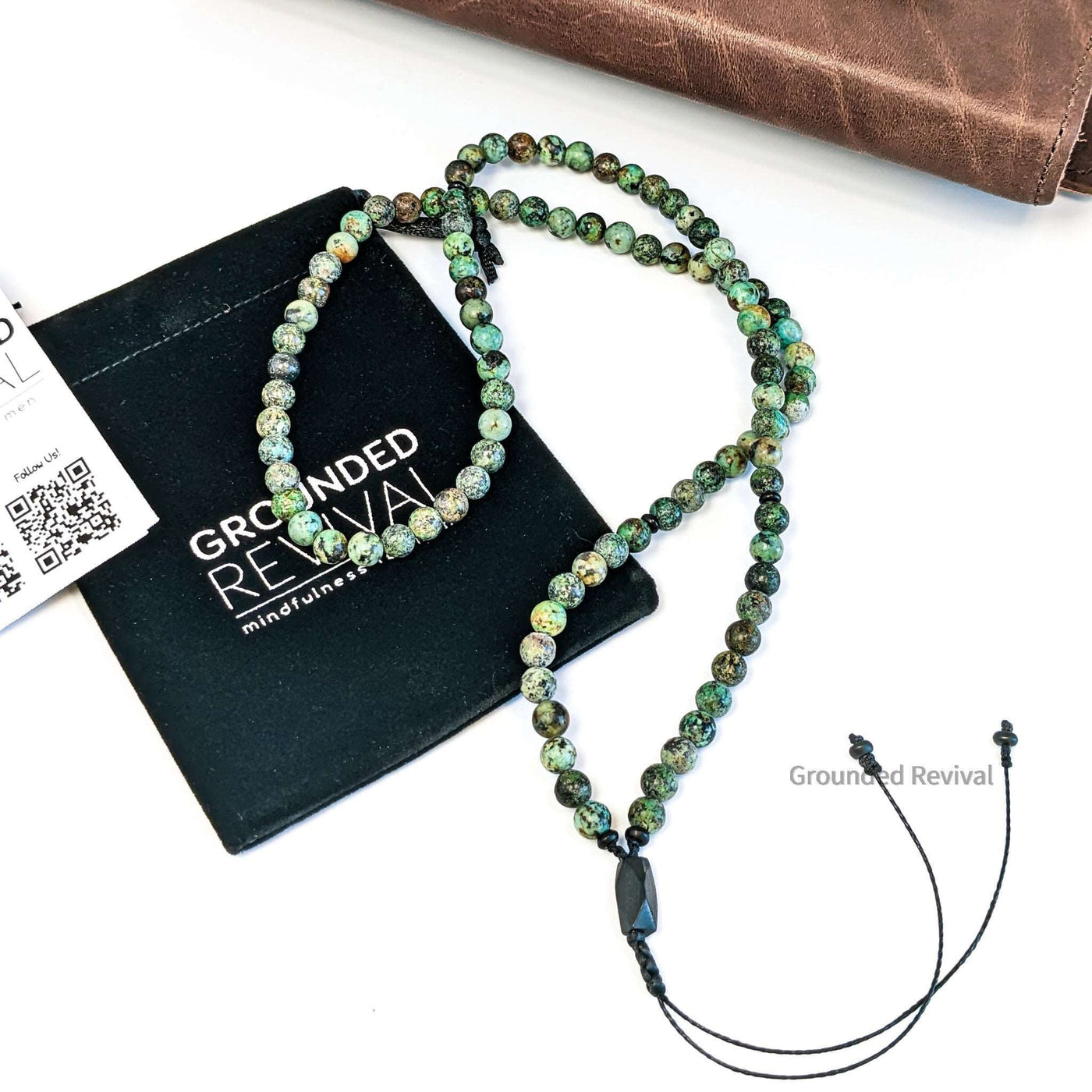 African Turquoise Tasbih Bracelet | Men's Misbaha Wrap, 99 Beads