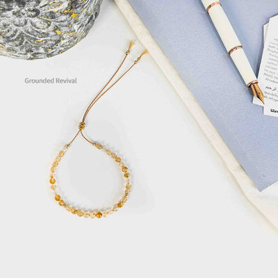 Citrine Tassel Tasbih Bracelet | Women's Misbaha - 33 Beads, 4mm