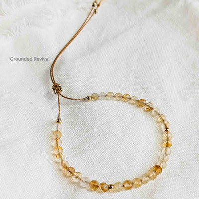 Citrine Tassel Tasbih Bracelet | Women's Misbaha - 33 Beads, 4mm