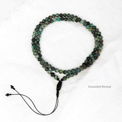 African Turquoise Tasbih Bracelet | Men's Misbaha Wrap - 99 Beads, 6mm