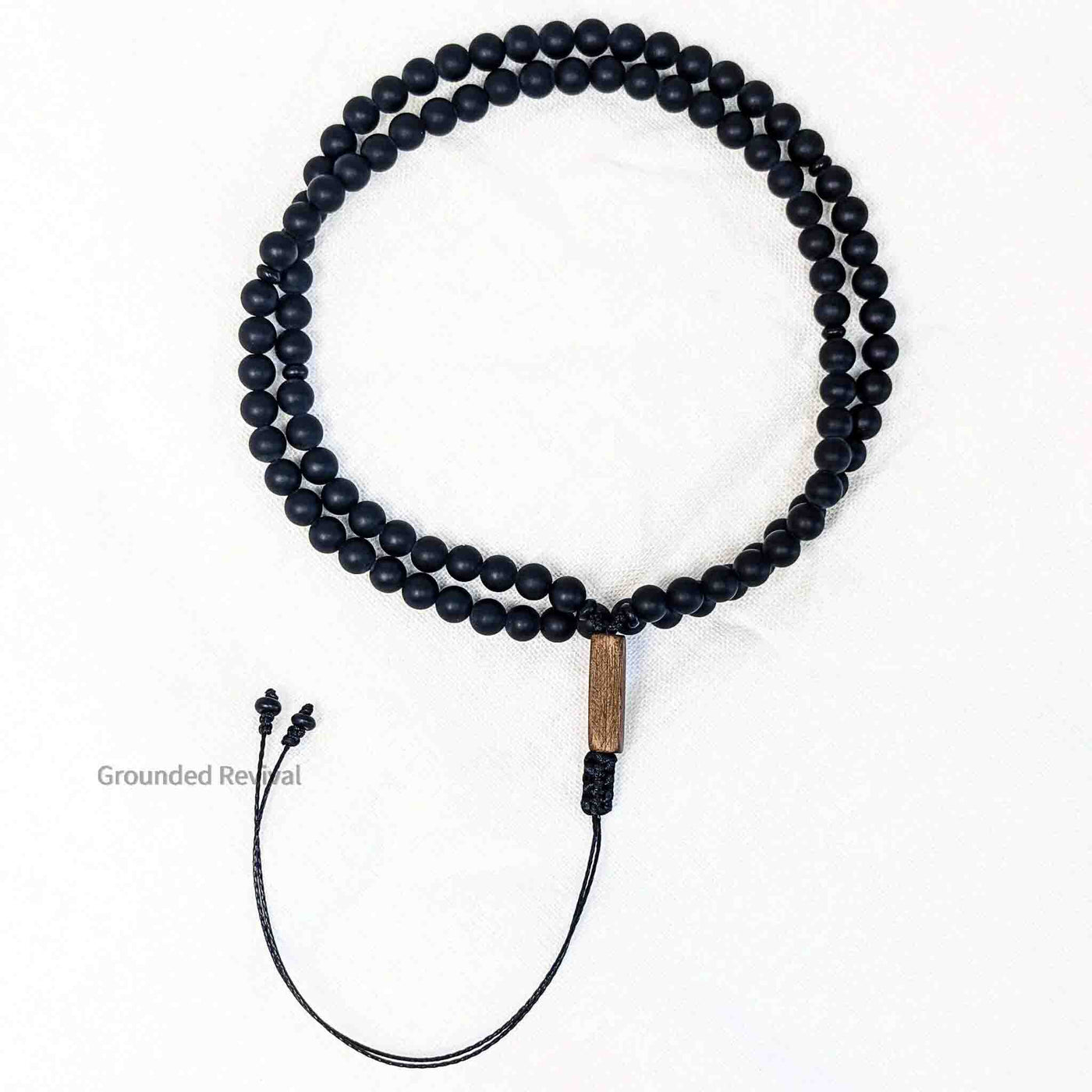 Black Onyx Tasbih Bracelet | Men's Misbaha Wrap - 99 Beads, 6mm