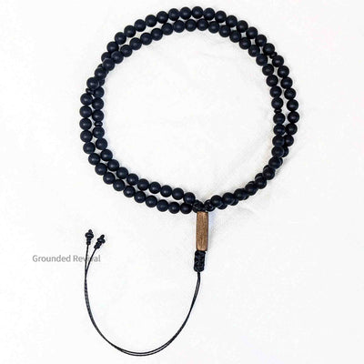 Black Onyx Tasbih Bracelet | Men's Misbaha Wrap - 99 Beads, 6mm