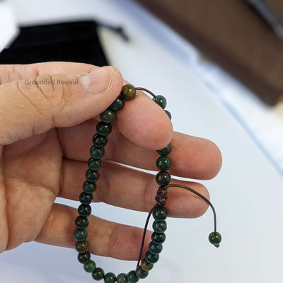 Green Bloodstone Tasbih Bracelet | Men's Misbaha - 33 Beads, 5.5mm