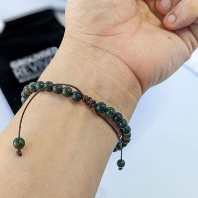 Green Bloodstone Tasbih Bracelet | Men's Misbaha - 33 Beads, 5.5mm