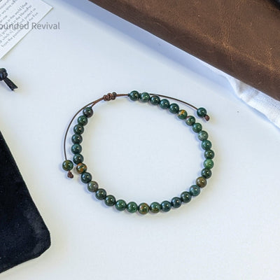 Green Bloodstone Tasbih Bracelet | Men's Misbaha - 33 Beads, 5.5mm