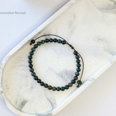 Green Bloodstone Tasbih Bracelet | Men's Misbaha - 33 Beads, 5.5mm