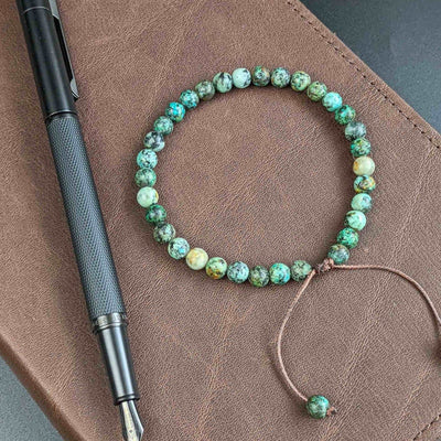 African Turquoise | Men's Tasbih Bracelet, islamic_prayer_beads - Grounded Revival