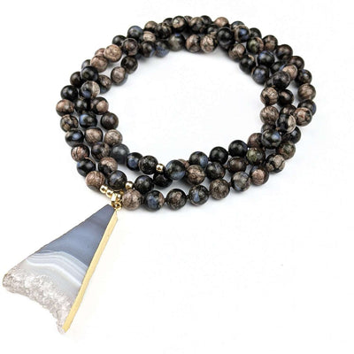 Glaucophane Agate Tasbih, islamic_prayer_beads - Grounded Revival