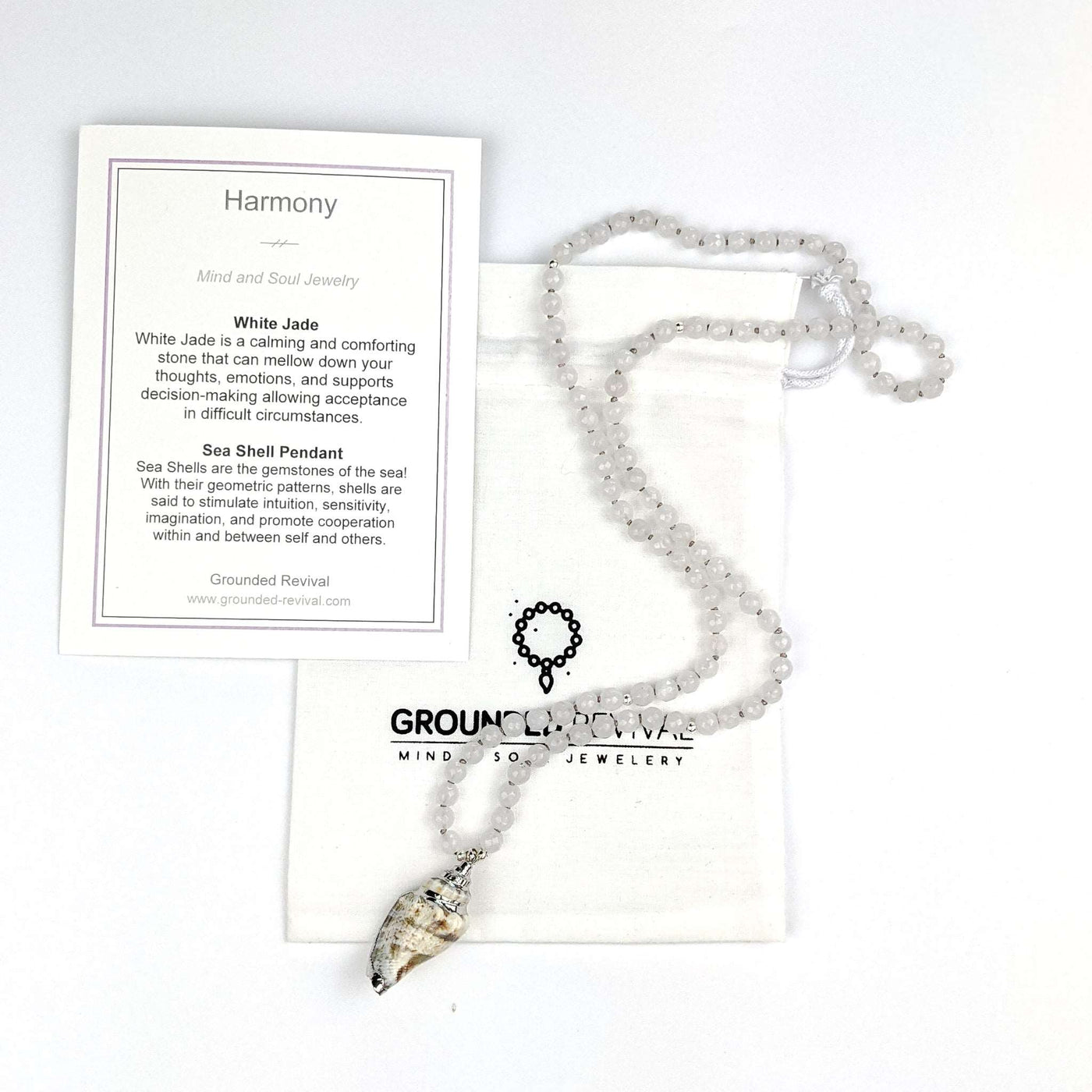 White Jade Sea Shell Tasbih, islamic_prayer_beads - Grounded Revival