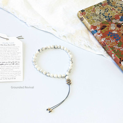 Howlite Tasbih Bracelet | Women's Dhikr Beads - 33 Beads, 6mm