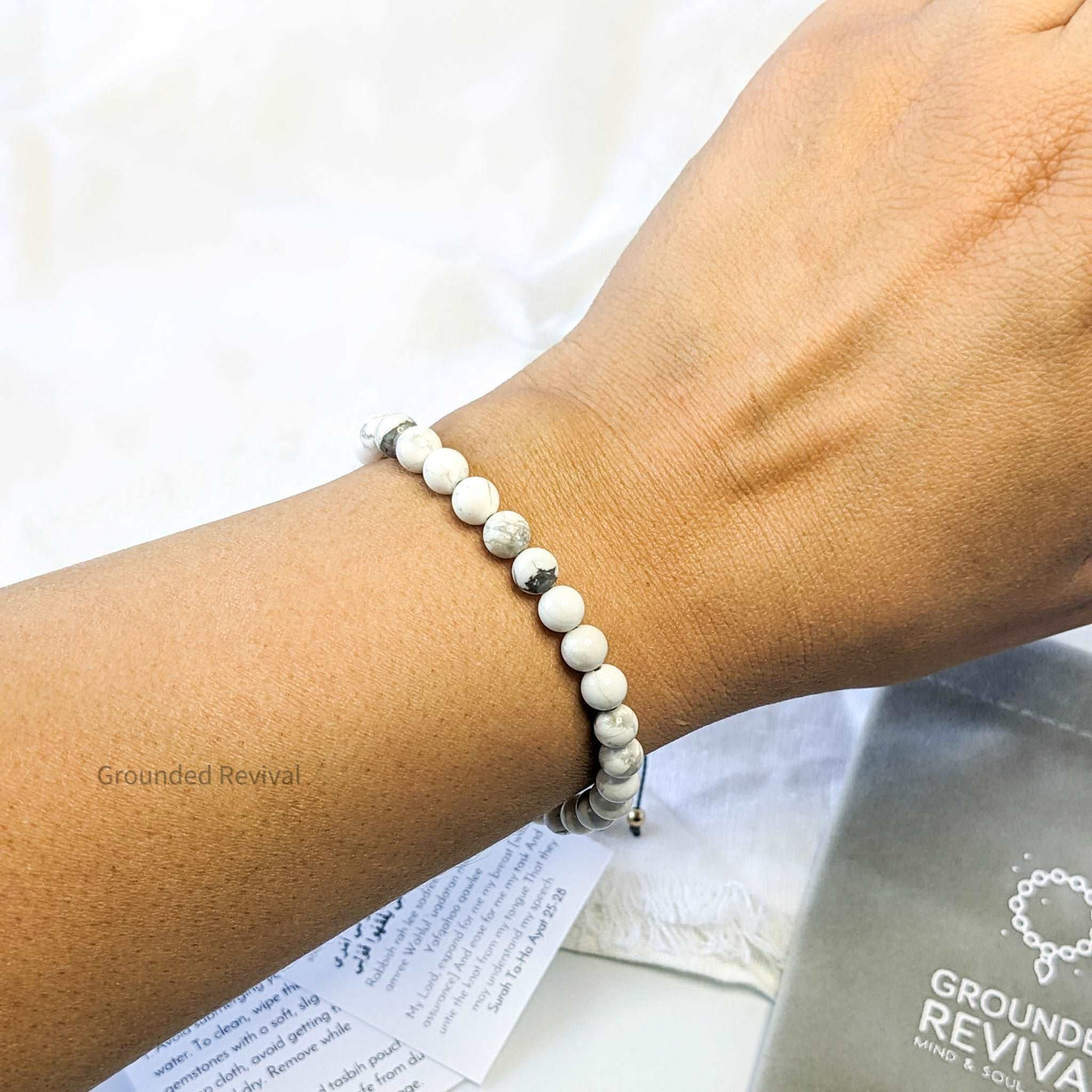 Howlite Tasbih Bracelet | Women's Dhikr Beads - 33 Beads, 6mm