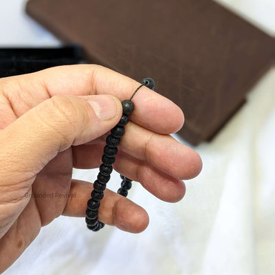 Lava Stone Tasbih Bracelet | Men's Misbaha - 33 Beads, 6mm