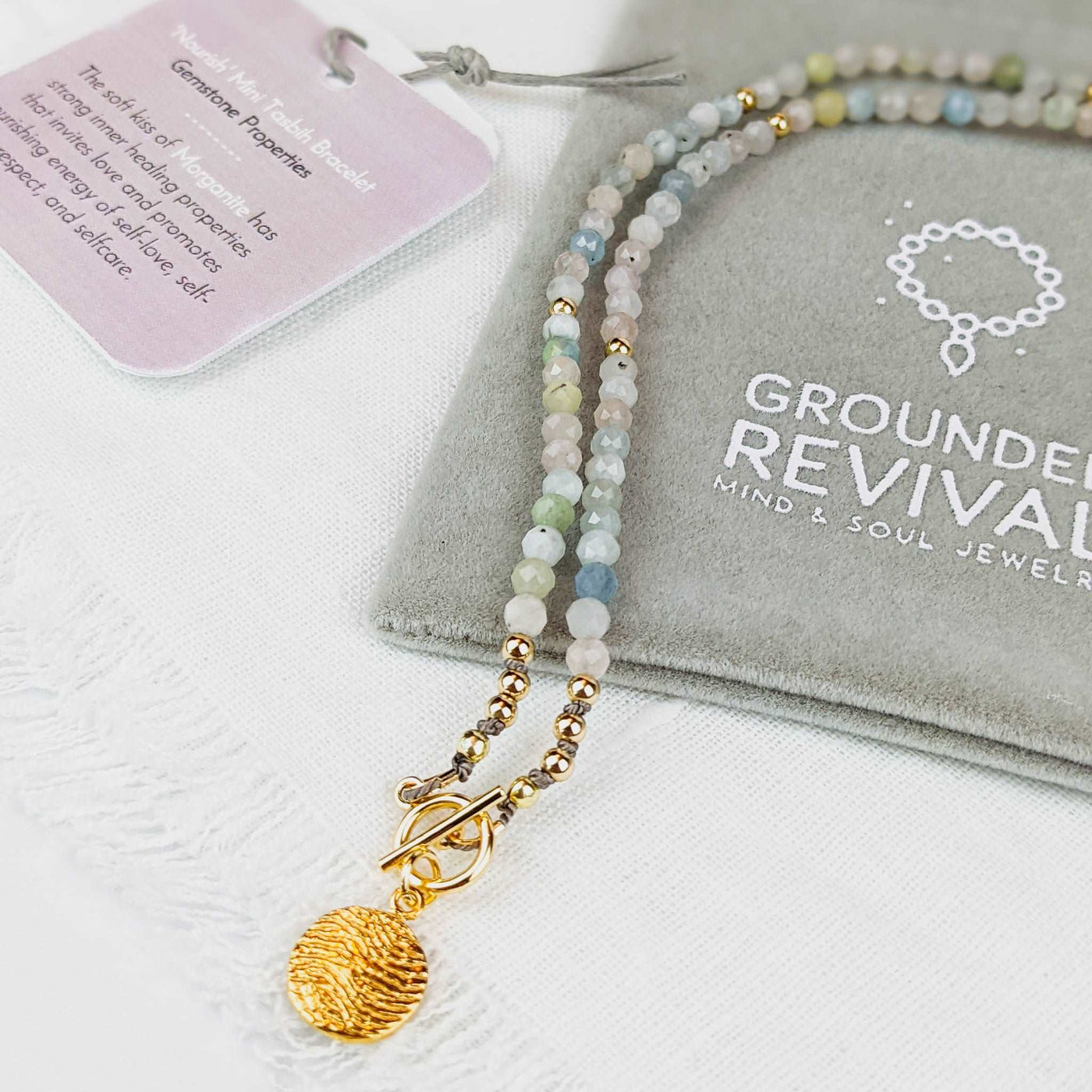 Morganite Silk Tasbih Necklace, islamic_prayer_beads - Grounded Revival