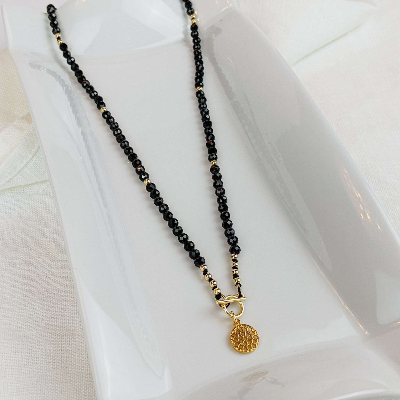 Black Spinel Silk Tasbih Necklace, islamic_prayer_beads - Grounded Revival