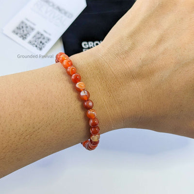 Red Banded Agate Tasbih Bracelet | Men's Misbaha - 33 Beads, 5.5mm