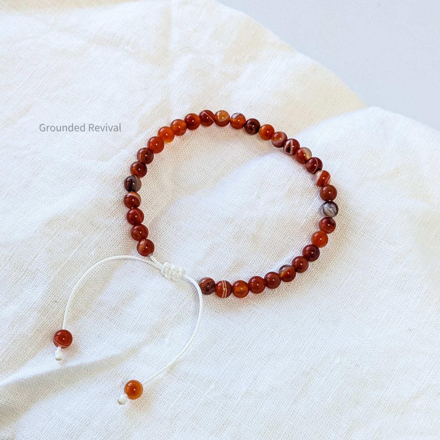 Red Banded Agate Tasbih Bracelet | Men's Misbaha - 33 Beads, 5.5mm