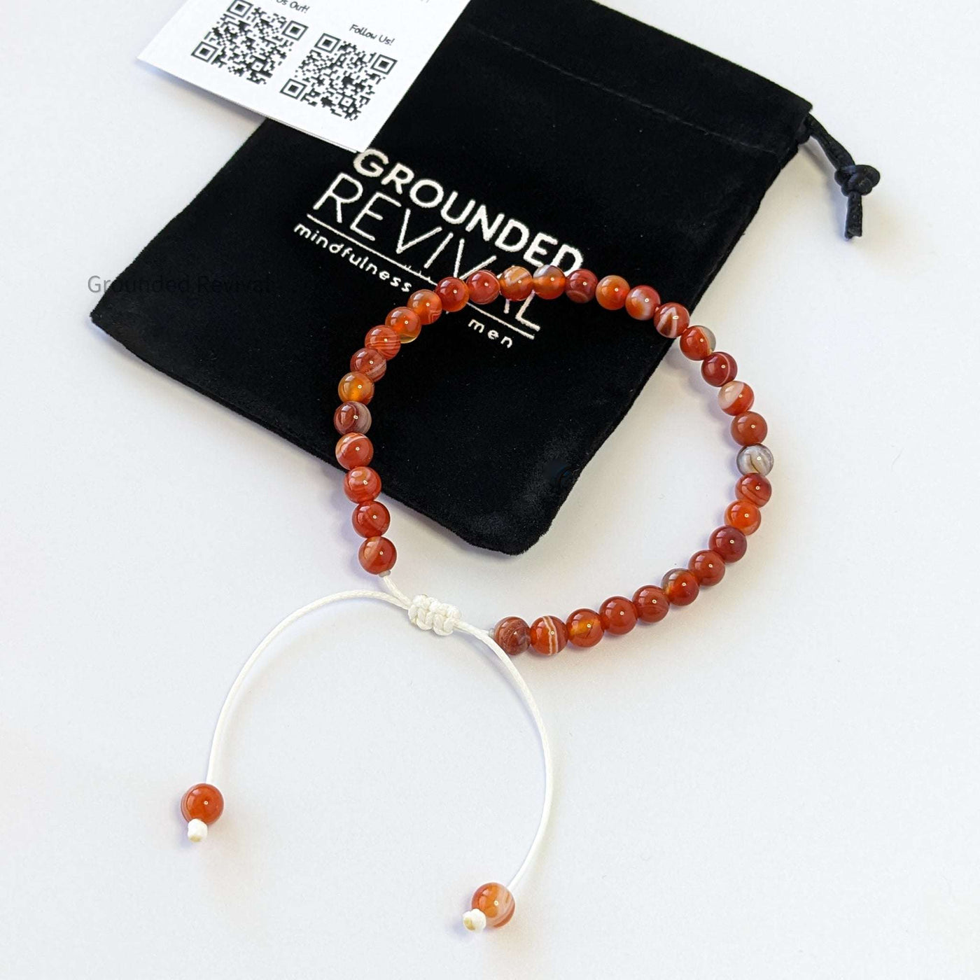 Red Banded Agate Tasbih Bracelet | Men's Misbaha - 33 Beads, 5.5mm