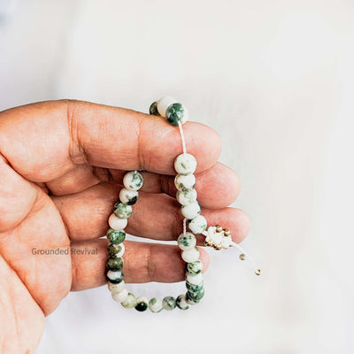 Tree Agate Tasbih Bracelet | Women's Dhikr Beads, 33 Beads