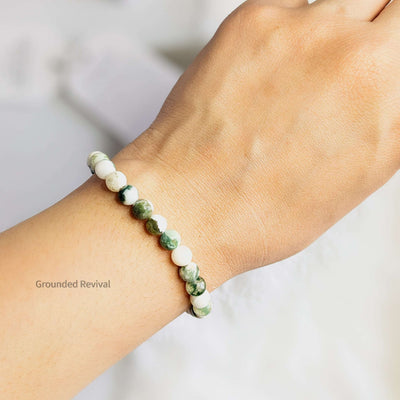 Tree Agate Tasbih Bracelet | Women's Dhikr Beads, 33 Beads