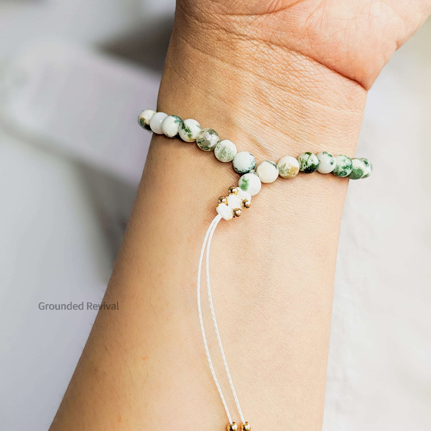 Tree Agate Tasbih Bracelet | Women's Dhikr Beads, 33 Beads