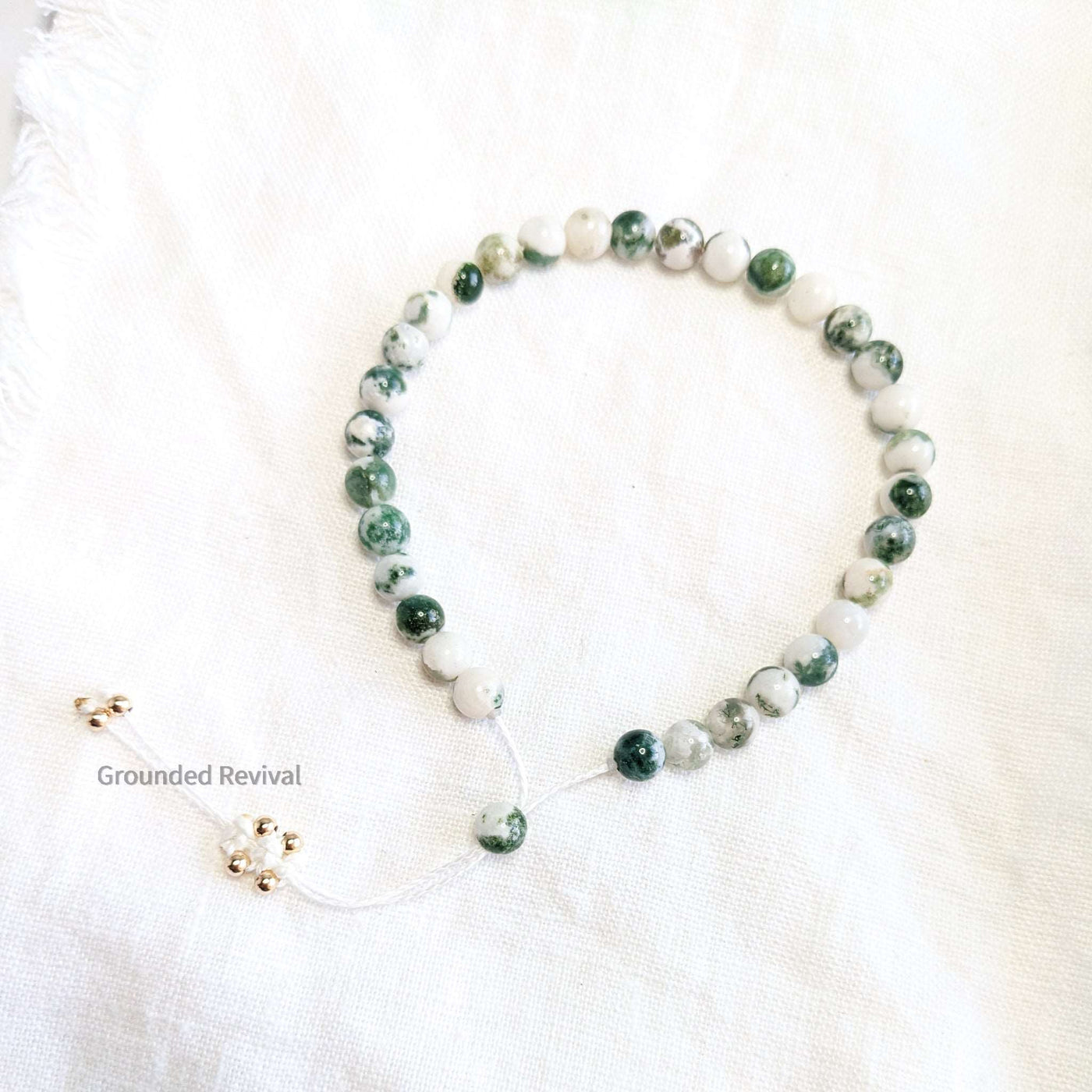 Tree Agate Tasbih Bracelet | Women's Dhikr Beads, 33 Beads