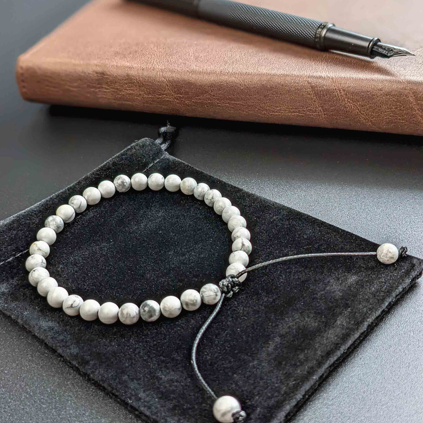 Howlite | Men's Tasbih Bracelet, islamic_prayer_beads - Grounded Revival