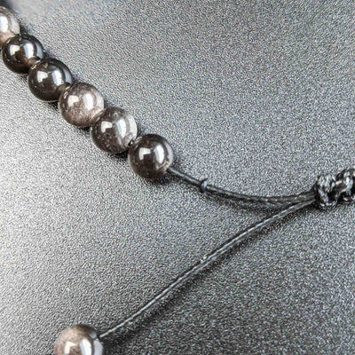 Silver Obsidian | Men's Tasbih Bracelet, islamic_prayer_beads - Grounded Revival