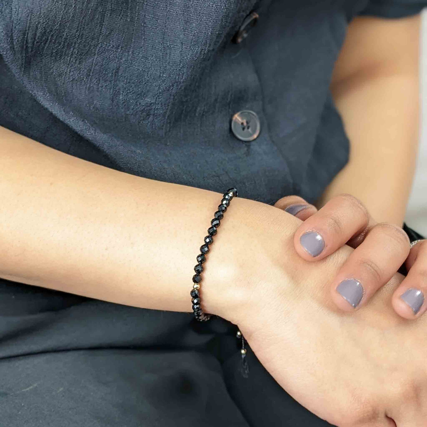 Black Spinel Silk Tasbih Bracelet, islamic_prayer_beads - Grounded Revival