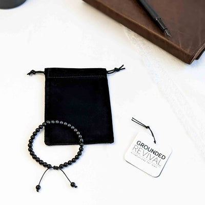 Black Onyx | Men's Tasbih Bracelet, islamic_prayer_beads - Grounded Revival